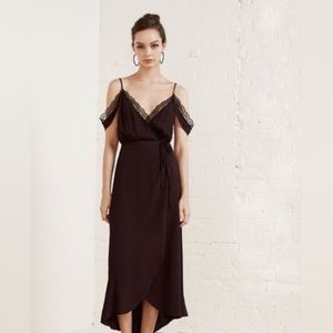 Reformation, Eleanor wrap tie midi wrap dress 🖤
